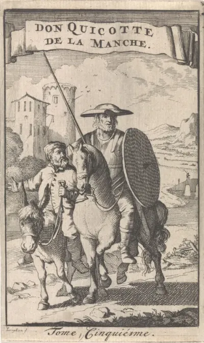 Titelpagina voor: M. de Cervantes y Saavedra, Histoire de l'admirable Don Quixotte de La Manche, 1696, dl. V
