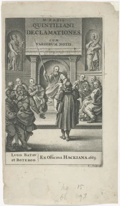 Titelpagina voor: M. Fabius Quintilianus, Declamationes undeviginti, 1665