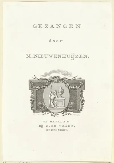 Titelpagina voor: M. Nieuwenhuijzen 'Gezangen', 1784
