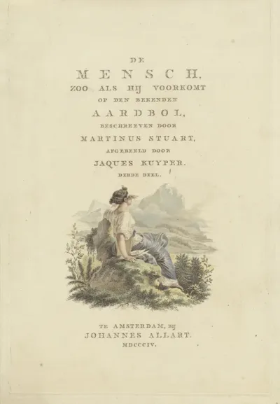 Titelpagina voor: M. Stuart, De mensch, zoo als hij voorkomt op den bekenden aardbol, 1804