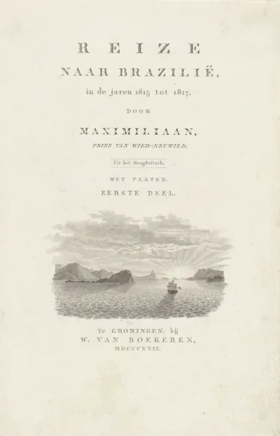 Titelpagina voor: M. Wied, Reize naar Brazilië in de jaren 1815 tot 1817, 1822.