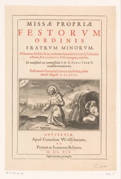 Titelpagina voor: Missae Propriae Festorum Ordinis Fratrum Minorum, 1619