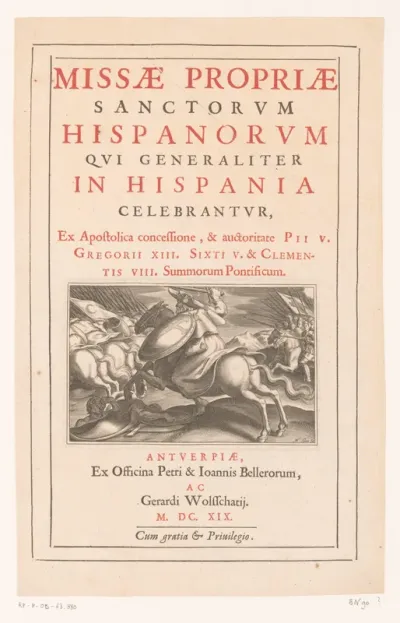 Titelpagina voor: Missae Propriae Sanctorum Hispanorum qui generaliter in Hispania celebrantur, 1619