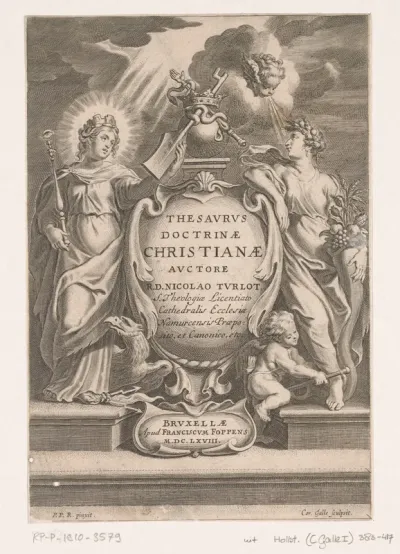 Titelpagina voor: N. Turlot, Thesaurus doctrinae Christianae, Brussel, 1668
