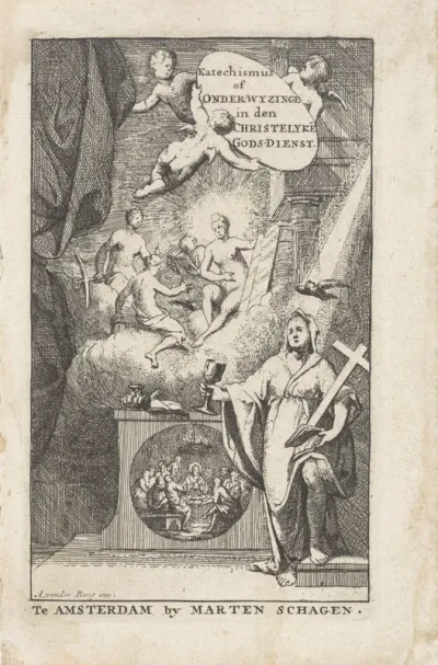 Titelpagina voor: Osterwald, Johann Friedrich. Katechismus of onderwyzinge in den christelyke gods-dienst, [1728 of 1732]