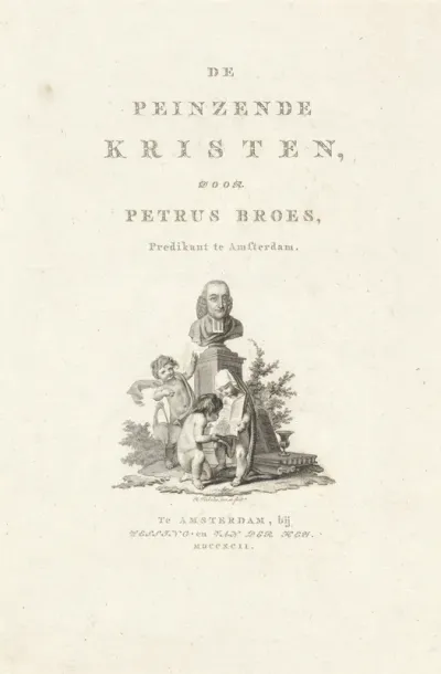 Titelpagina voor: P. Broes, De Peinzende Kristen, 1792