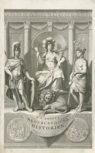 Titelpagina voor: P.C. Hooft, Nederlandsche historien, 1677