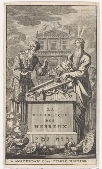 Titelpagina voor: P. Cunaeus, La republique des Hebreux dl. I, 1705
