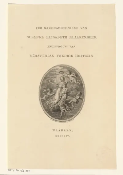 Titelpagina voor: P. H. Klaarenbeek 'Ter nagedachtenisse van Susanna Elisabeth Klaarenbeek', 1804