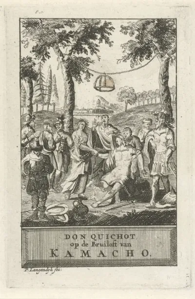 Titelpagina voor: P. Langendijk, Don Quichot op de bruiloft van Kamacho, 1712-1714