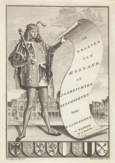 Titelpagina voor: P. Langendyk, De Graaven van Holland, 1745