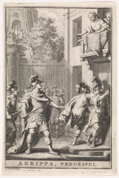 Titelpagina voor: P. Quinault, Agrippa, óf De gewaande Tiberinus. Treurspél, 1734
