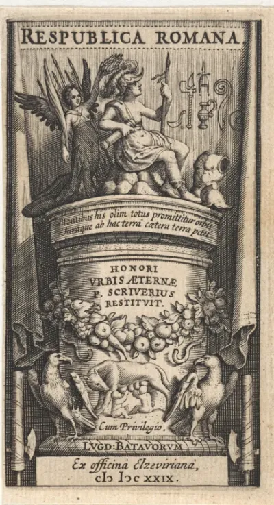 Titelpagina voor P. Scriverius, Respublica Romana, 1629