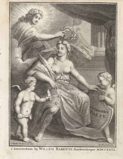 Titelpagina voor: P. Verhoek, Pieter Verhoeks poëzy (...), 1726
