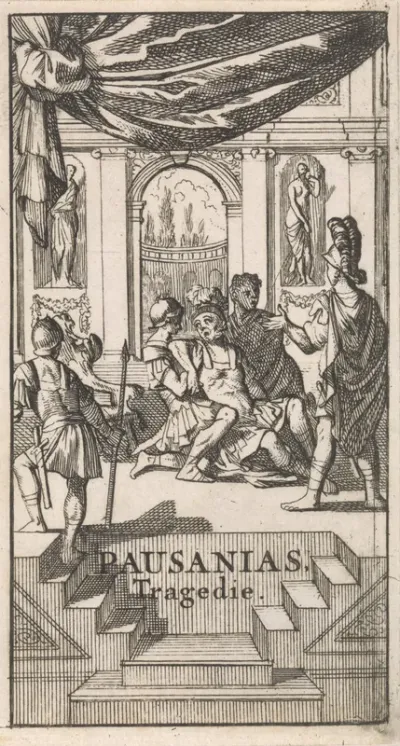 Titelpagina voor "Pausanias", in: P. Quinault, Le theatre, deel II, 1697