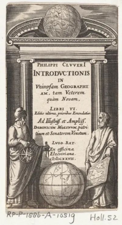 Titelpagina voor Ph. Cluverius, Introductionis in universam geographiam, 1627
