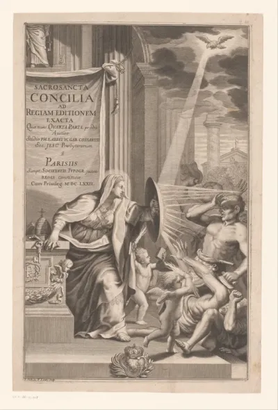 Titelpagina voor: Philippe Labbé en Gabriel Cossart, Sacrosancta Concilia ad Regiam Editionem Exacta (...), 1672