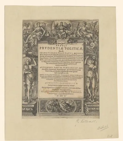 Titelpagina voor: Philippus Honorius, Praxis Prudentiae Politicae, 1610