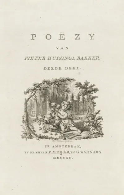 Titelpagina voor: Pieter Huisinga Bakker,'Poëzy, derde deel', 1790