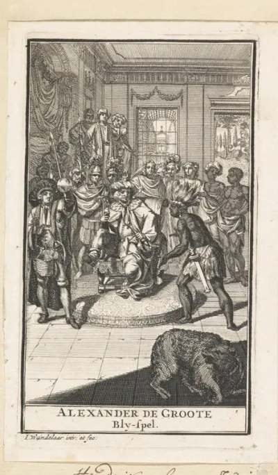Titelpagina voor: Pieter Langendijk, Krelis Louwen, of Alexander de Groote op het Poëetemaal: kluchtig blyspel, s.a.