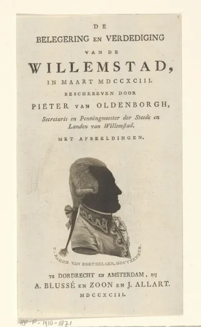 Titelpagina voor: Pieter van Oldenborgh, De belegering en verdediging van de Willemstad, in maart MDCCXCIII, 1793
