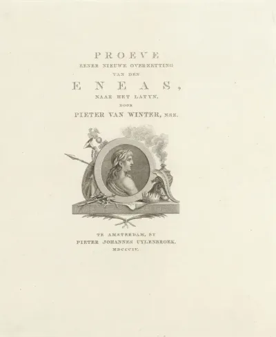 Titelpagina voor: Pieter van Winter, 'Proeve eener nieuwe overzetting van den Eneas', 1804