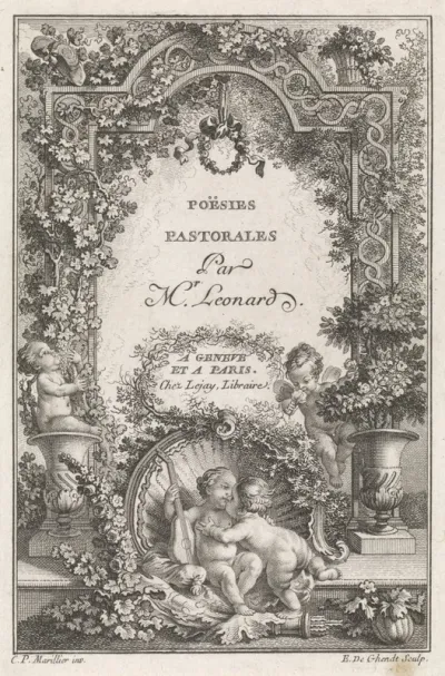 Titelpagina voor "Poësies pastorales", 1771