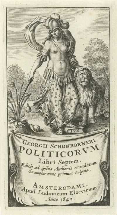 Titelpagina voor: Politicorvm libri septem, Amsterdam 1642
