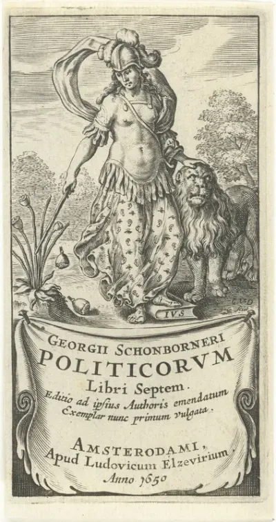 Titelpagina voor: Politicorvm libri septem, Amsterdam 1650