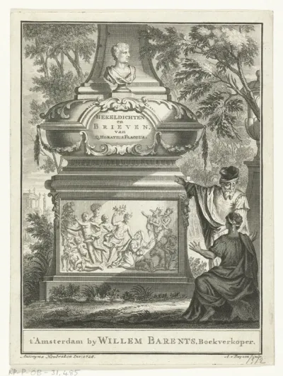 Titelpagina voor: Quintus Horatius Flaccus, Hekeldichten en brieven, Amsterdam: 1726.
