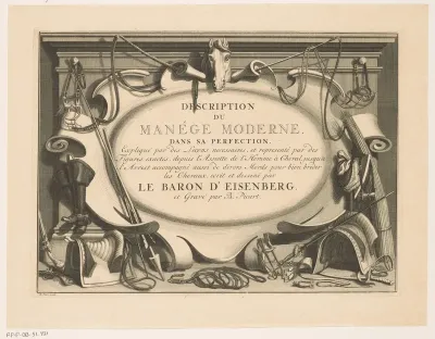 Titelpagina voor: R. d'Eisenberg, L'art de monter a cheval, ou Description du manége moderne, 1733