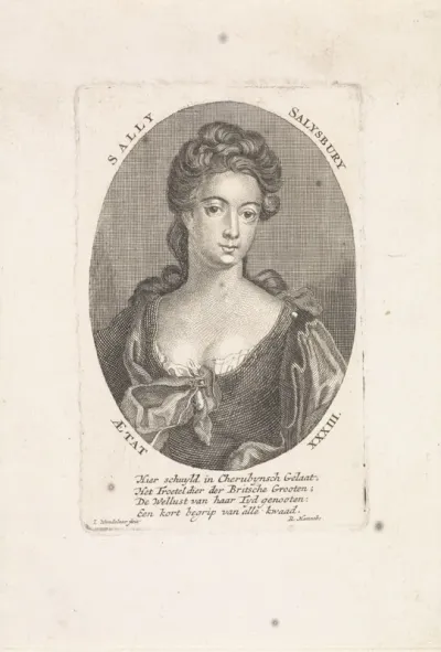 Titelpagina voor: R. Hennebo, Authenticque memorien, van het leeven (...) der beruchte Sally Salisbury, 1723