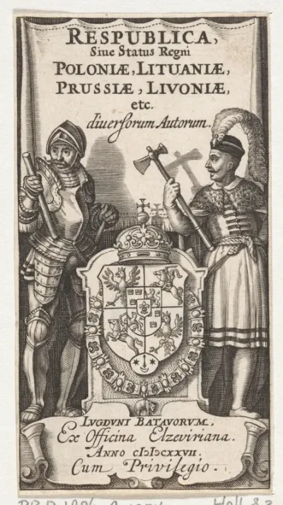 Titelpagina voor Respublica, siue Status regni Poloniæ, Lituaniæ, Prussiæ, Livoniæ, etc, 1627