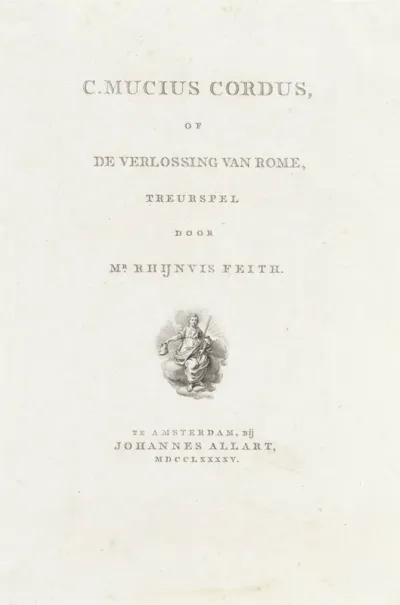 Titelpagina voor: Rhijnvis Feith 'C. Mucius Cordus, of De Verlossing van Rome', 1795