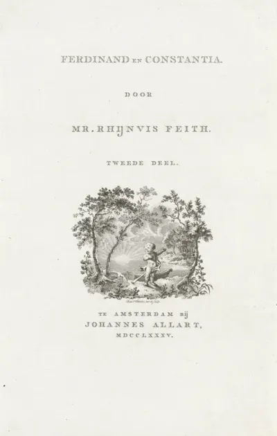 Titelpagina voor: Rhijnvis Feith 'Ferdinand en Constantia, dl. 2', 1785
