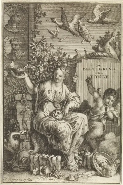 Titelpagina voor Richard Allestree, Redeneering over de bestiering van de tong, 1714