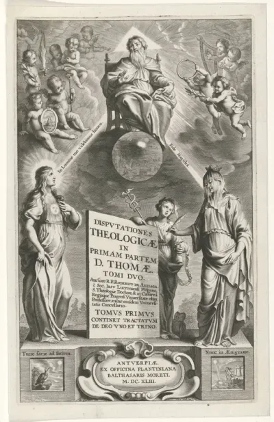 Titelpagina voor: Rodrigo de Arriaga,  Disputationes theologicae. Antwerpen: 1643