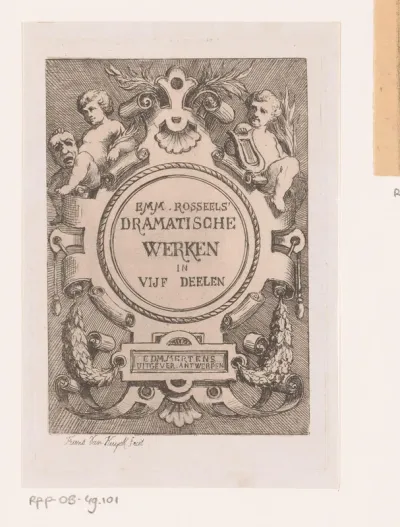 Titelpagina voor: Rosseels, Dramatische werken in vijf deelen, [1879-1880]
