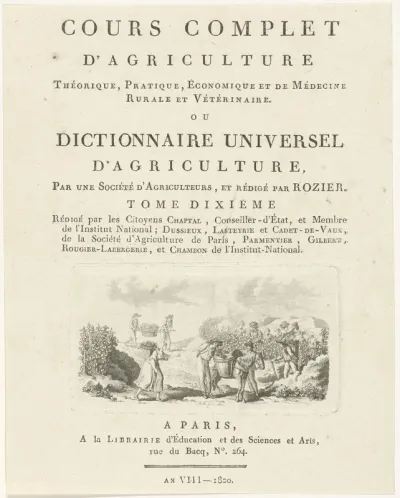 Titelpagina voor: Rozier, Cours complet d'agriculture (...) ou Dictionnaire Universel d'agriculture, 1800