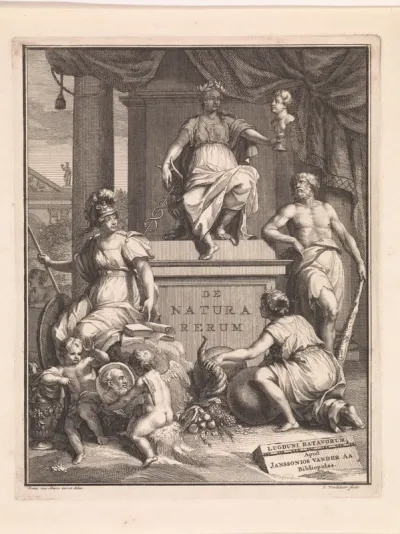 Titelpagina voor: S. Havercamp, De rerum natura libri sex, 1725
