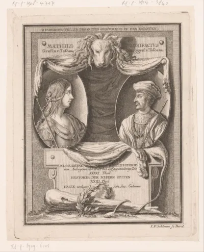 Titelpagina voor: S. J. Baumgarten, Allgemeine Welt-Historie von Anbeginn der Welt bis auf die gegenwärtige Zeit, 1745-59.