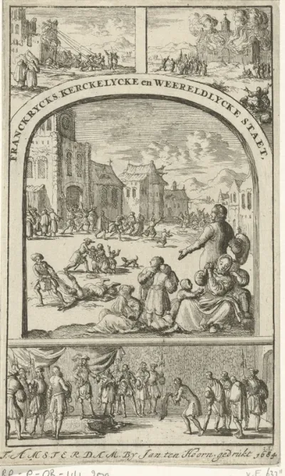 Titelpagina voor: S. Vries, Franckrycks kercklĳcke en weereldlĳcke staet, 1684