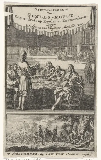 Titelpagina voor: Salomon van Rusting  'Nieuw-Gebouw der Genees-konst', 1706