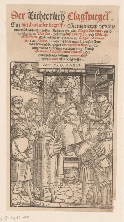 Titelpagina voor: Sebastiaan Brandt, Der Richterlich Clagspiegel, 1536