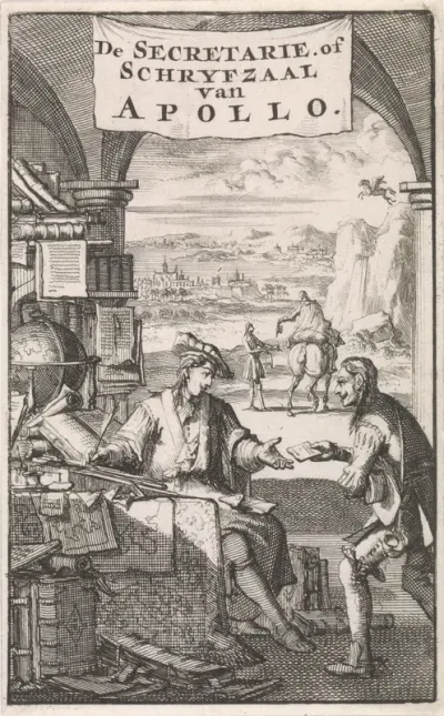 Titelpagina voor: T. Boccalini, Secretarie of schryf-zaal van Apollo, 1697