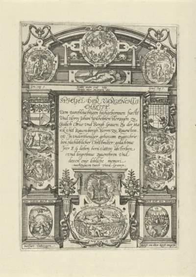 Titelpagina voor: T. Graminaeus, Spiegel der vergankelijkheid, 1592