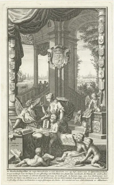 Titelpagina voor: T. Salmon, Tegenwoordige staat der Vereenigde Nederlanden, 1744