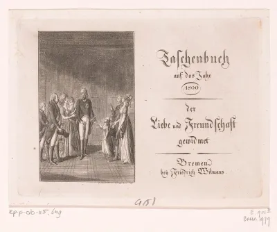 Titelpagina voor: Taschenbuch auf das Jahr 1800 der Liebe und Freundschaft gewidmet, 1799
