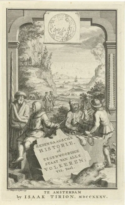 Titelpagina voor: Thomas Salmon, Hedendaagsche historie, of Tegenwoordige staat van alle volkeren, 1735