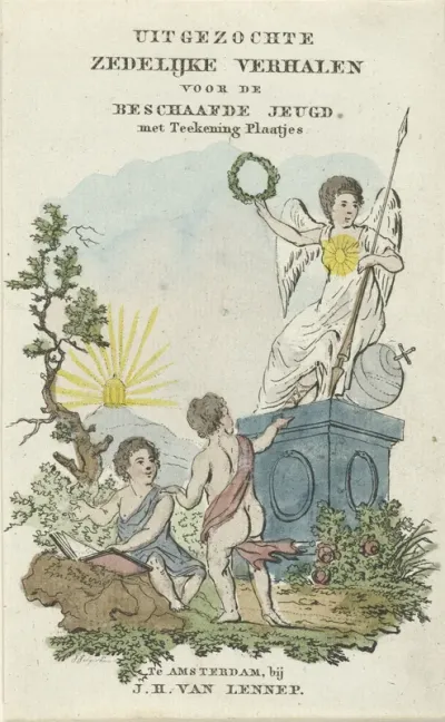 Titelpagina voor: Uitgezochte zedelijke verhalen voor de beschaafde jeugd, 1828